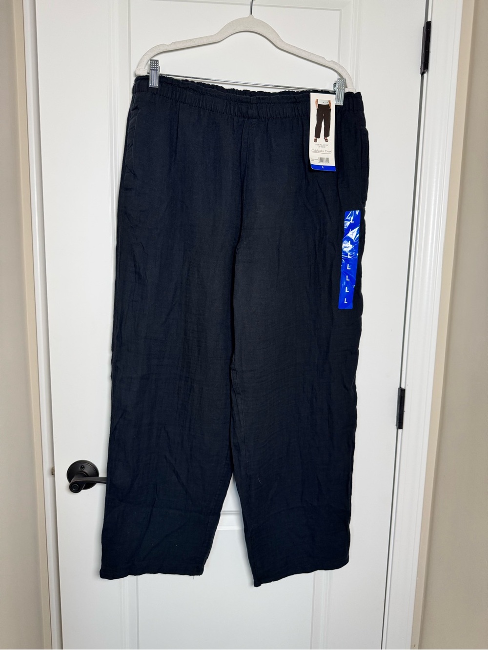 Coldwater Creek Black Gauze 100% Cotton Straight-Leg Women's Pants